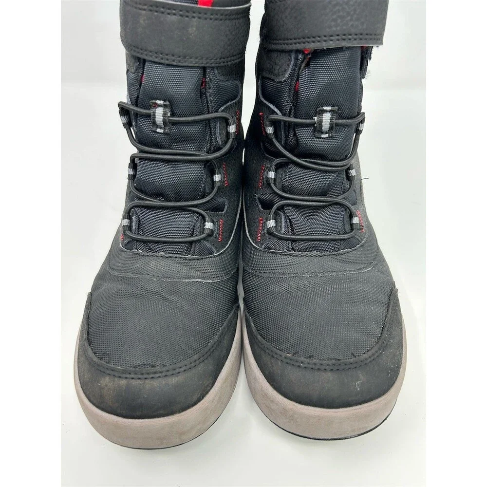 Merrell Snow Storm Kids Winter Snow Boots Waterproof Black/Red Hook & Loop 5